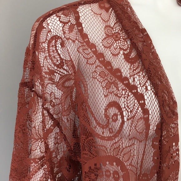 Charlotte Russe Lace Fringe Kimono Duster Cardigan - Picture 3 of 8